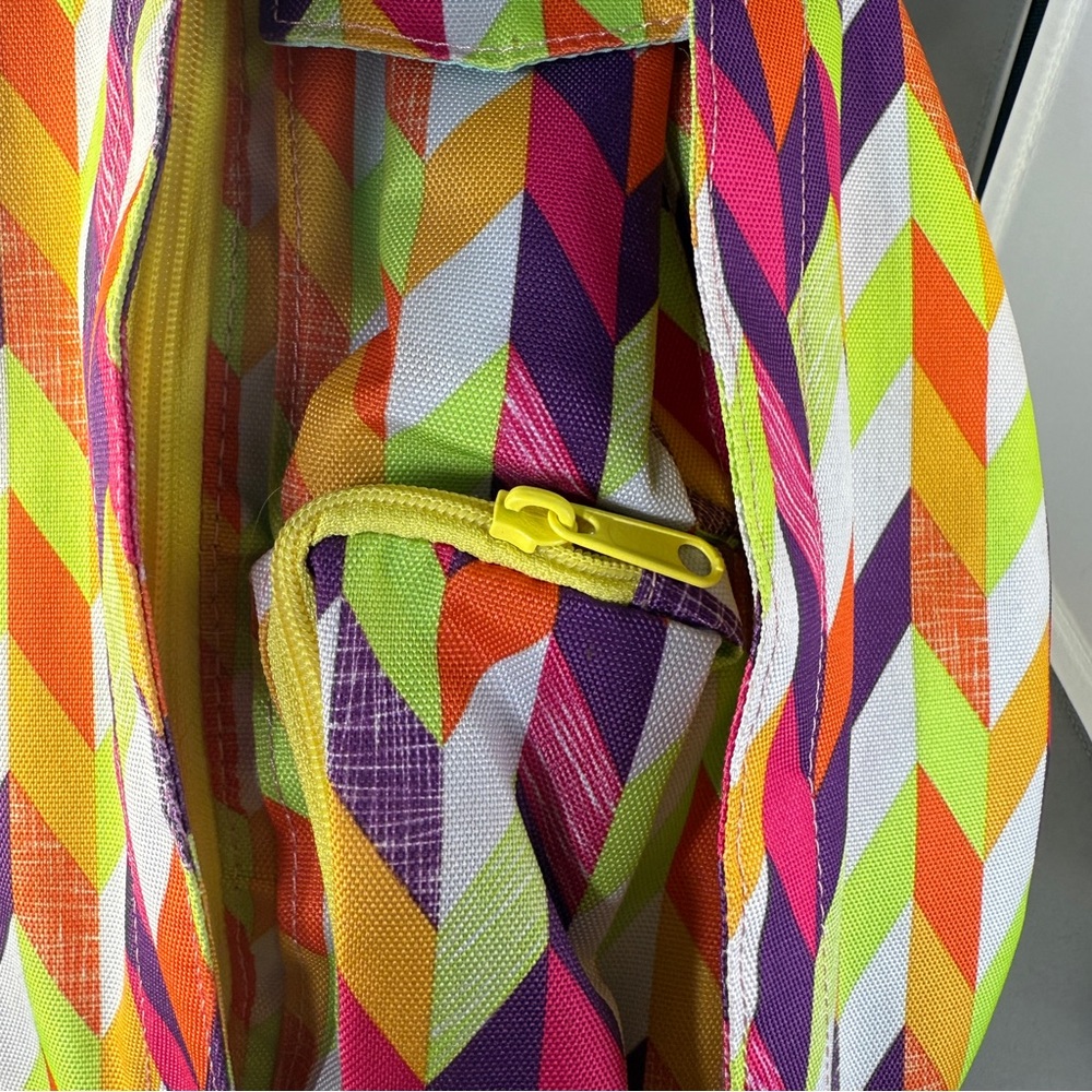 KAVU Rope Sling Bag – Multicolor Chevron Geometric Print Crossbody Backpack - Picture 5 of 8